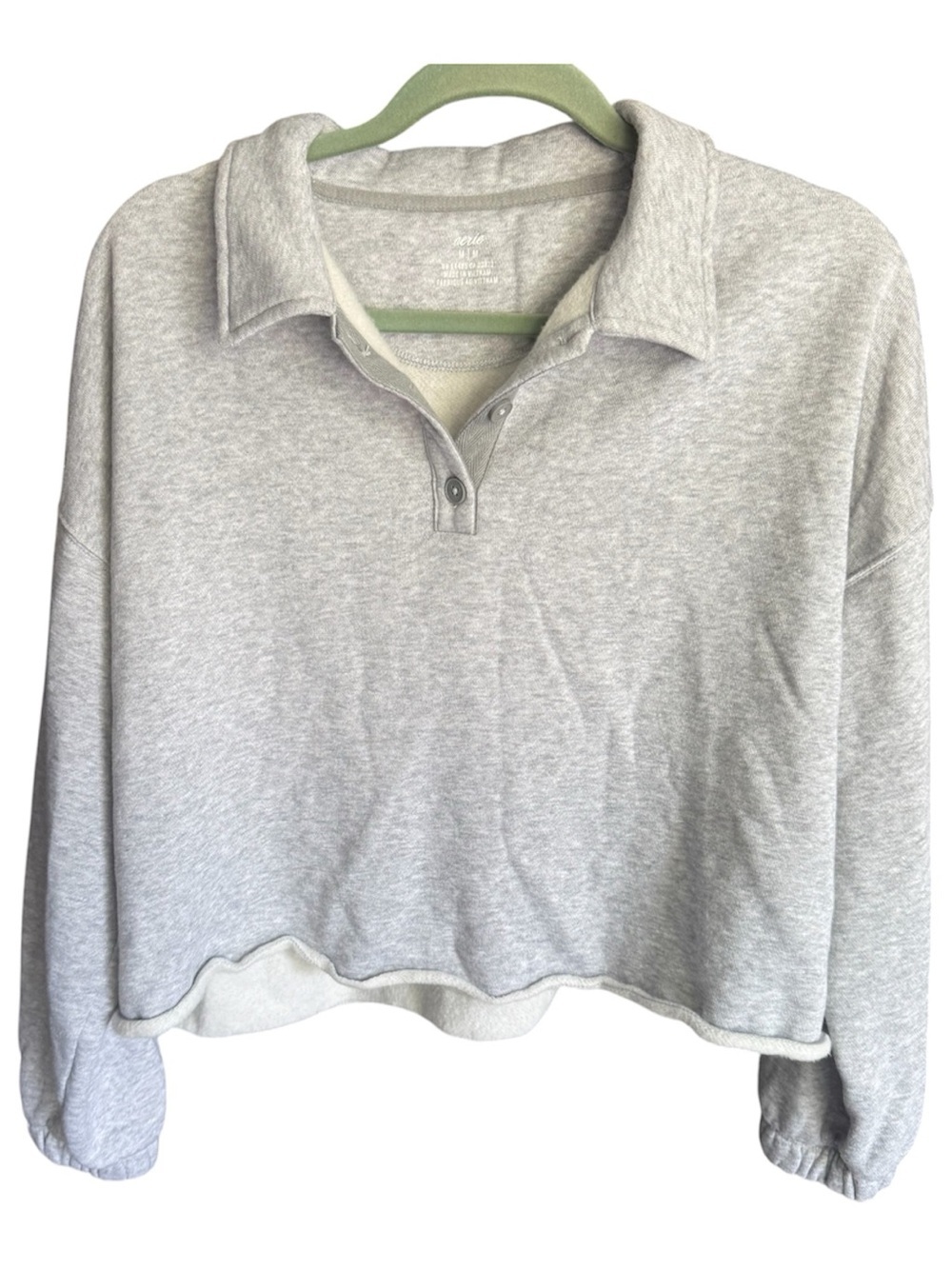 aerie Heather Gray Collared Pullover Sweater size M